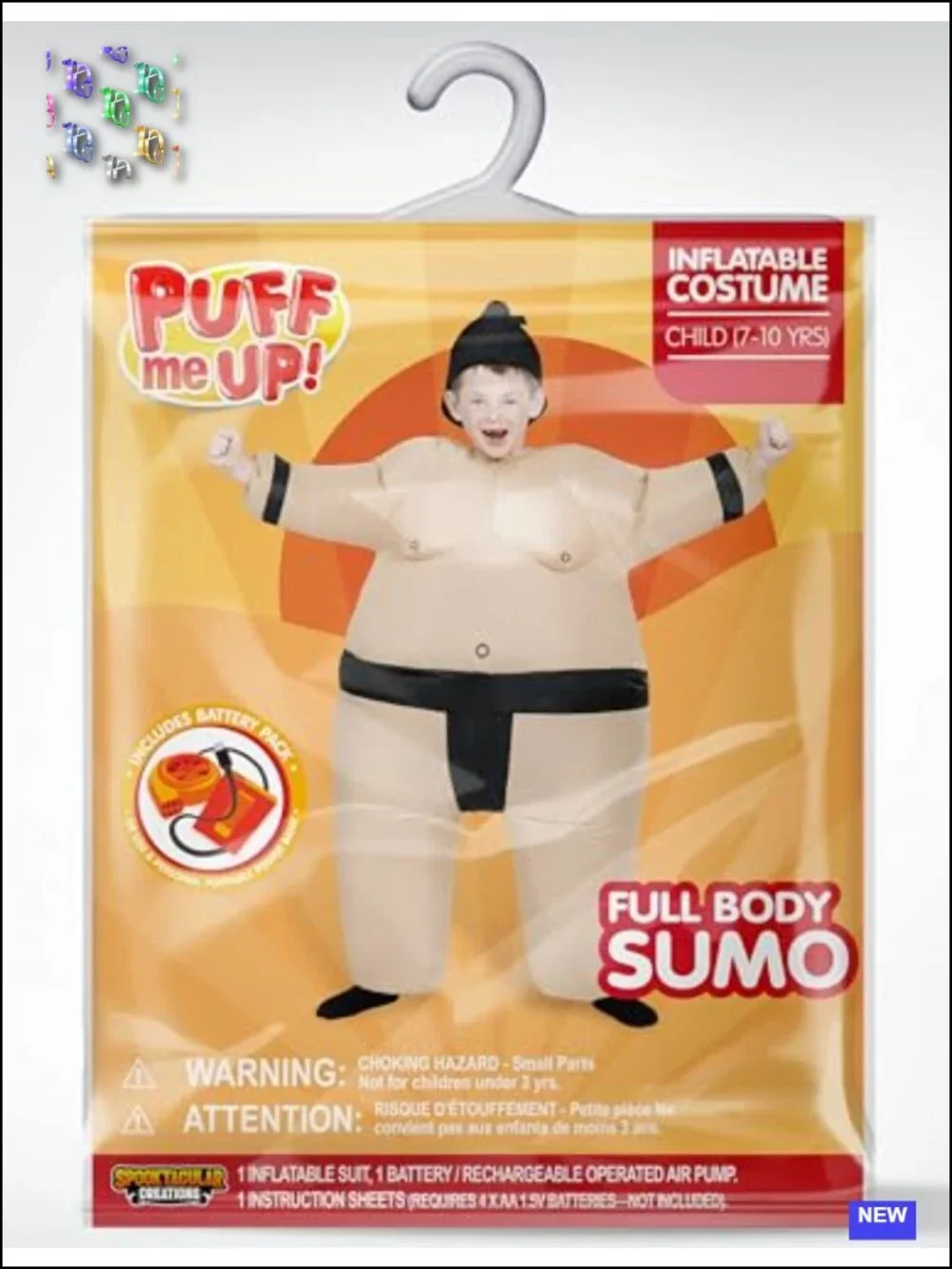 Kids Inflatable Sumo Wrestler Halloween Costume Full Body with Belt Blow Up
